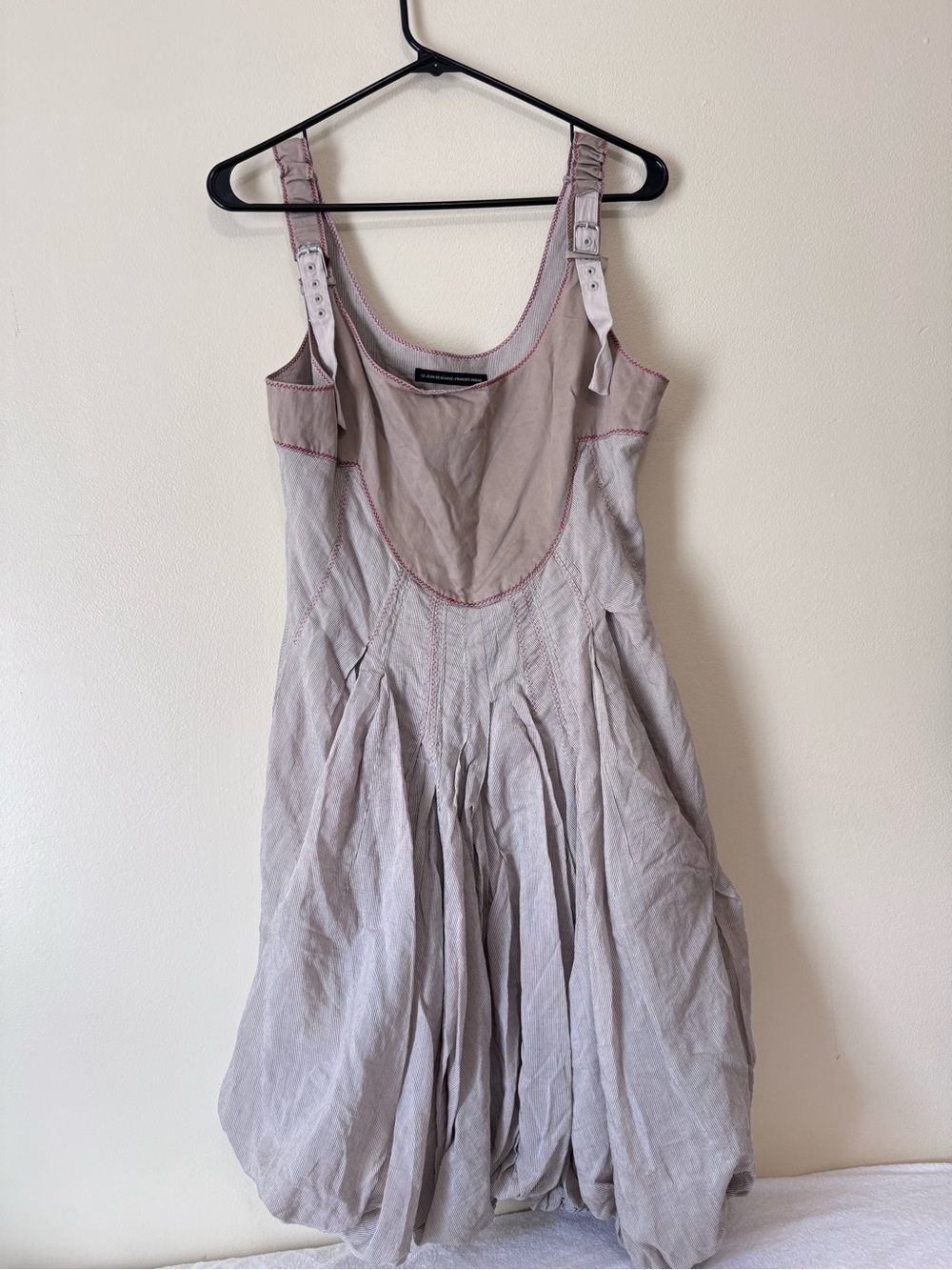 Archival Marithe Francois Girbaud Beige Sleeveless Parachute Dress | Size L - W